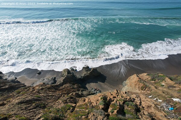 Cliffs and Ocean Mussell rock park in Pacifica California Picture Board by Arun 
