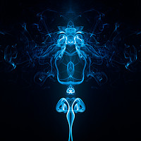 Buy canvas prints of Blue abstract smoke symmetry  by Przemek Iciak