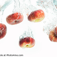 Buy canvas prints of Bunch of doughnut peaches isolated on white backgr by Przemek Iciak