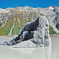 Buy canvas prints of Big iceberg on Mt Cook Tasman Glacier Lake by federico stevanin