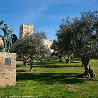 Buy canvas prints of Castle outside garden in Badajoz, Spain by Luis Pina