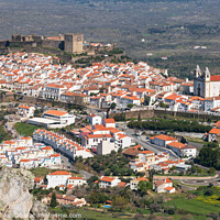 Buy canvas prints of Castelo de Vide in Alentejo, Portugal from Serra de Sao Mamede mountains by Luis Pina