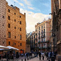 Buy canvas prints of Gothic Quarter area in Barcelona, Spain by Luis Pina