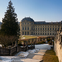 Buy canvas prints of Würzburg Residence with frozen fountain by Luis Pina