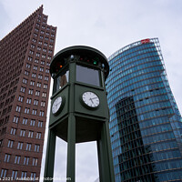 Buy canvas prints of Historic clock on Potsdamer Platz in Berlin by Luis Pina
