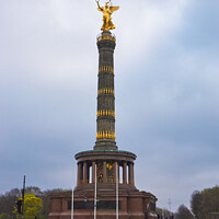 Buy canvas prints of Victory Column Siegessäule in Berlin on a cloudy day by Luis Pina