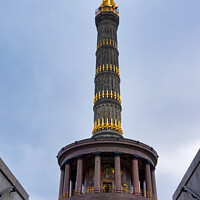 Buy canvas prints of Victory Column Siegessäule in Berlin on a cloudy day by Luis Pina