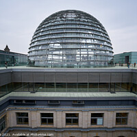 Buy canvas prints of Top glass structure on top of the German parliament in Berlin by Luis Pina