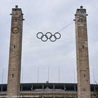 Buy canvas prints of Olympic Stadium Olympiastadion exterior in Berlin by Luis Pina