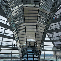 Buy canvas prints of Interior of German Reichstag Parliament glass structure building by Luis Pina