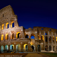 Buy canvas prints of Coliseum in Rome at night by Luis Pina