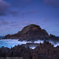 Buy canvas prints of Mole islet landscape in Porto Moniz in Madeira at night by Luis Pina