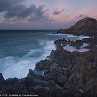 Buy canvas prints of Mole islet landscape in Porto Moniz in Madeira at sunset by Luis Pina