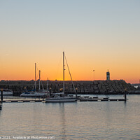 Buy canvas prints of Sines marina with boats at sunset, in Portugal by Luis Pina