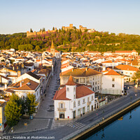 Buy canvas prints of Aerial drone view of Tomar and Convento de cristo christ convent in Portugal by Luis Pina