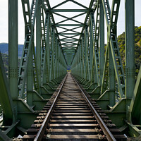 Buy canvas prints of Railway bridge in Douro region in Ferradosa, Portugal by Luis Pina