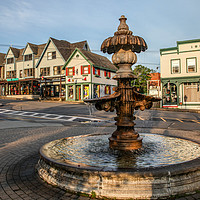 Buy canvas prints of Fountain in Bar Harbor down town by Miro V