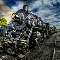 Buy canvas prints of Connecticut Valley Railroad Steam Train Locomotive by Miro V