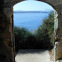 Buy canvas prints of Mediterranean Sea Viewed Through Archway by William Jell