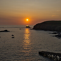 Buy canvas prints of Sunset at Lizard Point, Cornwall by Nathalie Naylor
