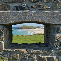 Buy canvas prints of A window into St Ives Beach  by Nathalie Naylor