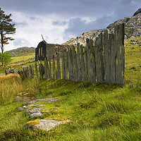 Buy canvas prints of Slate wall and Chapel. by mark baker