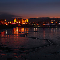 Buy canvas prints of Conway Castle at night. by mark baker