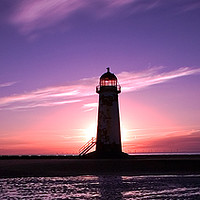 Buy canvas prints of Talacre Lighthouse at sunset by mark baker