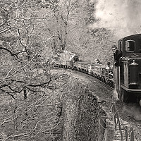 Buy canvas prints of Fairlie hauled slate train at Creuau. by mark baker