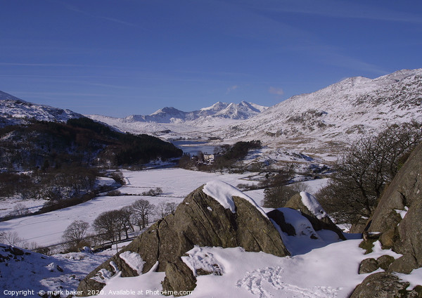 A winter scene in Snowdonia. Picture Board by mark baker
