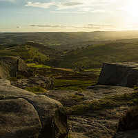 Buy canvas prints of Sunset view of the Peak District National Park by Leila Coker