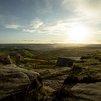 Buy canvas prints of Sunset view of the Peak District National Park by Leila Coker