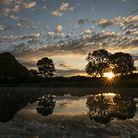 Buy canvas prints of Sunrise over Sywell Country Park by Leila Coker