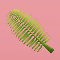 Buy canvas prints of Palm frond on pastel color background,3d rendering by chainat prachatree