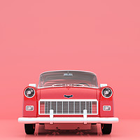 Buy canvas prints of 1950 classic car on pastel color background,minima by chainat prachatree