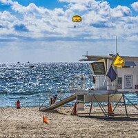 Buy canvas prints of Lifeguard Station Beach Blue Ocean Fort Lauderdale Florida by William Perry