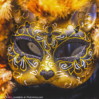 Buy canvas prints of Colorful Mask Feathers Mardi Gras New Orleans Louisiana by William Perry