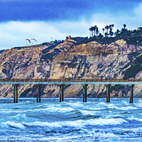 Buy canvas prints of Scripps Pier Surfeers La Jolla Shores Beach San Diego California by William Perry
