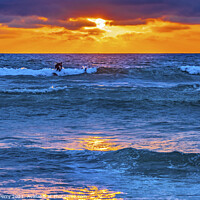 Buy canvas prints of Surfers Sunset La Jolla Shores Beach San Diego California by William Perry