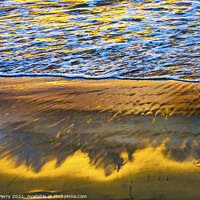 Buy canvas prints of Shoreline Reflections Abstract La Jolla Shores Beach San Diego C by William Perry