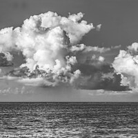 Buy canvas prints of Black White Large White Rain Cloud Blue Water Moorea Tahiti by William Perry