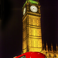 Buy canvas prints of Big Ben Tower Red Bus Westminster Bridge Parliament London Engla by William Perry