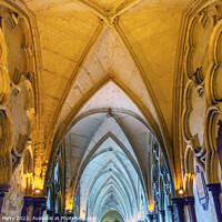 Buy canvas prints of Cloisters Interior Arches Westminster Abbey London England by William Perry