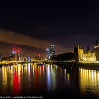 Buy canvas prints of Houses Parliament Thames River Westminster Bridge Night London E by William Perry