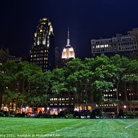 Buy canvas prints of Bryant Park New York City Skyline  Night by William Perry