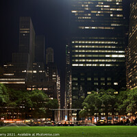 Buy canvas prints of Bryant Park New York City Skyline  Night by William Perry