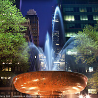 Buy canvas prints of Fountain Bryant Park New York City Night by William Perry