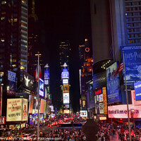 Buy canvas prints of Times Square Lightshow  People Cars New York City Skyline  Night by William Perry