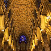 Buy canvas prints of St. Patrick's Cathedral Inside Organ Stained Glass Arches  New Y by William Perry