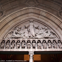 Buy canvas prints of Christ Ascending Heaven Trinity Church Door New York City Outsid by William Perry